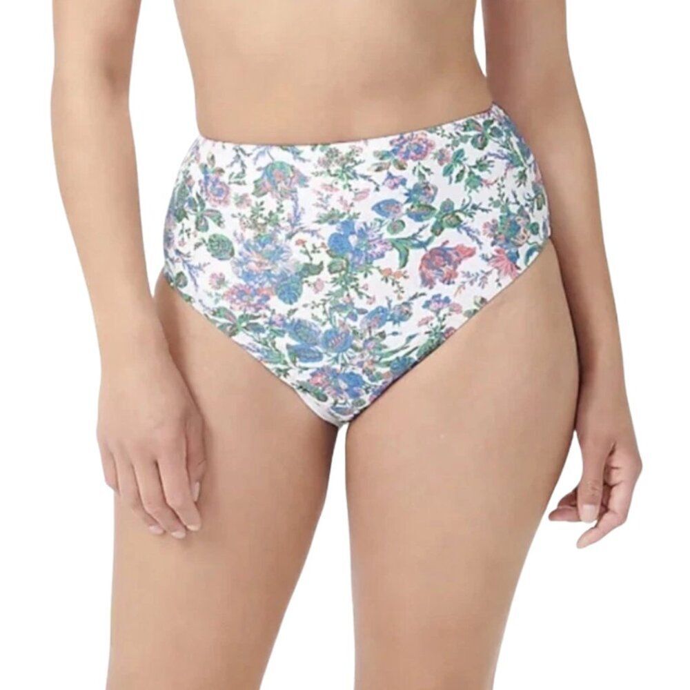 NWT J. Crew Eco high-waisted bikini bottom in English garden - Small